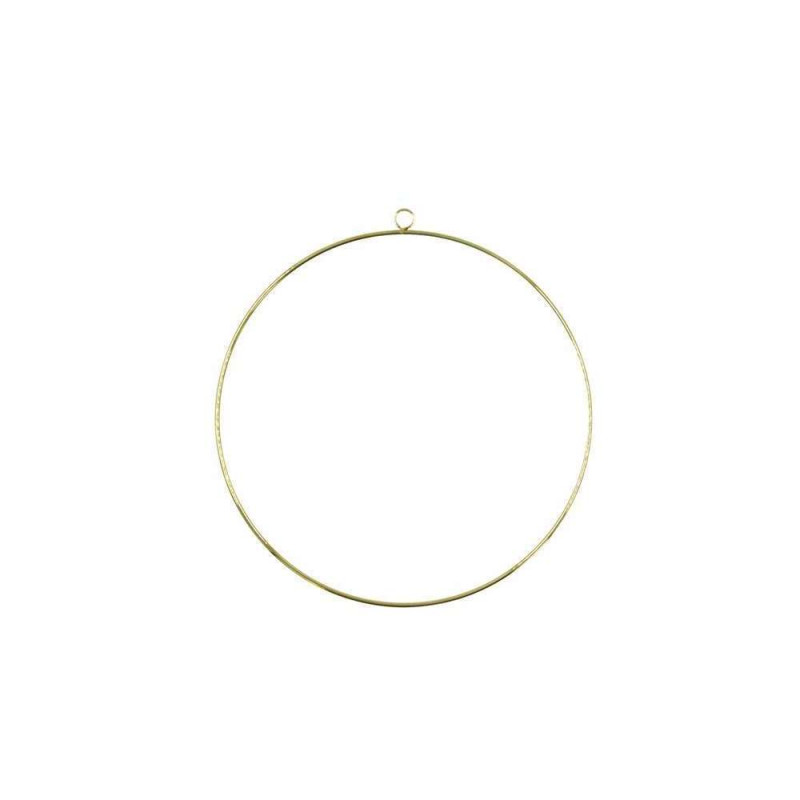 Cercle en métal doré avec anneau de suspension, D.