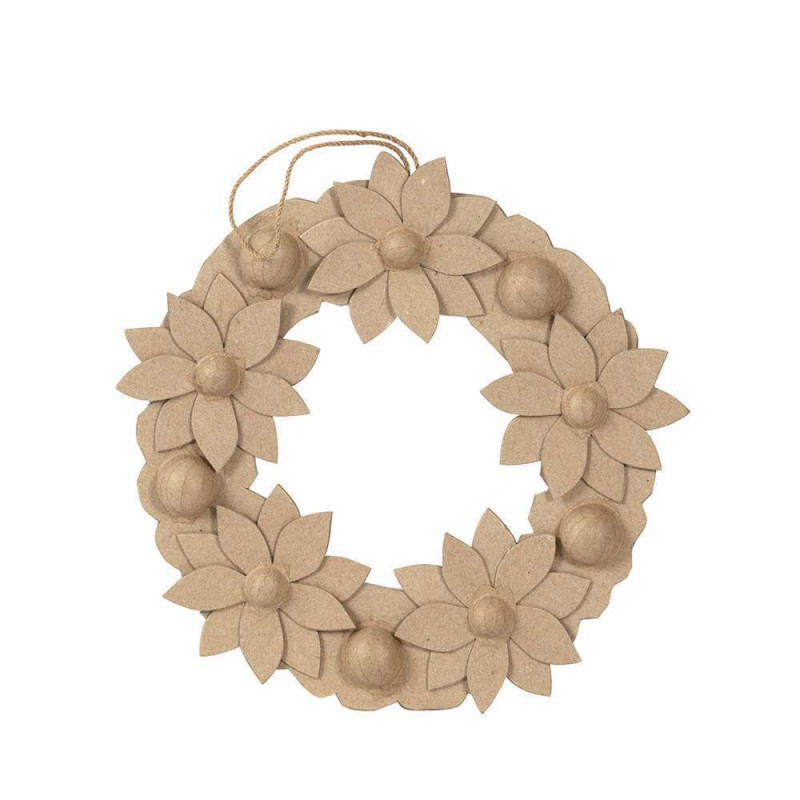 Couronne de fleurs, à décorer - H. 29 cm