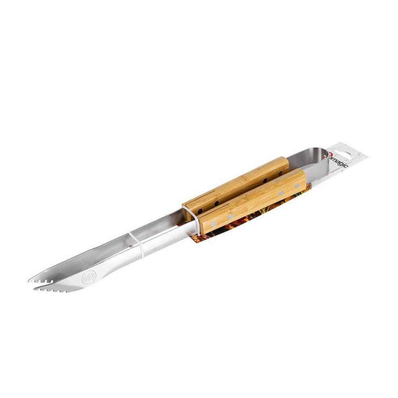Pince 42 Cm Inox Et Manche Bambou