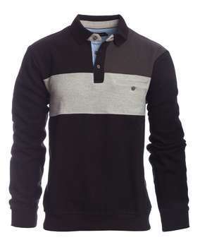 Polo Empiècement 3 Couleurs Noir XL