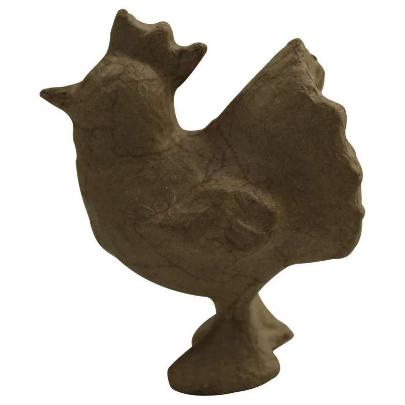 Coq en papier maché à décorer - H. 10 cm