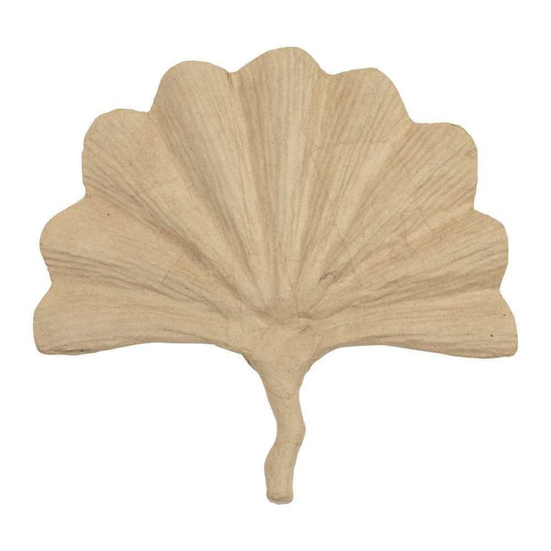 Feuille de Gingko en papier maché à décorer - H. 3