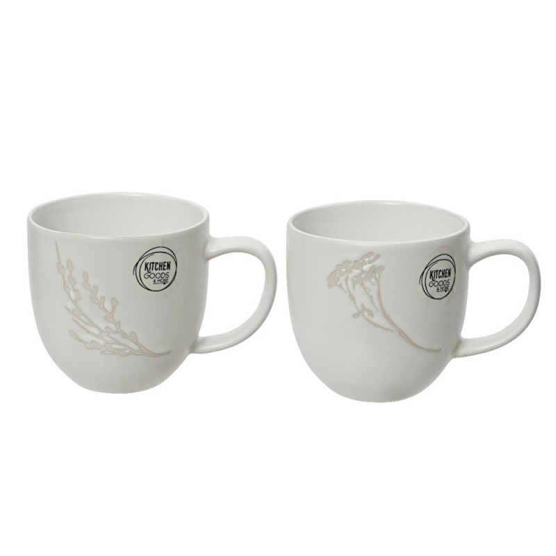 Mug blanc en grès D9 x H8,80cm