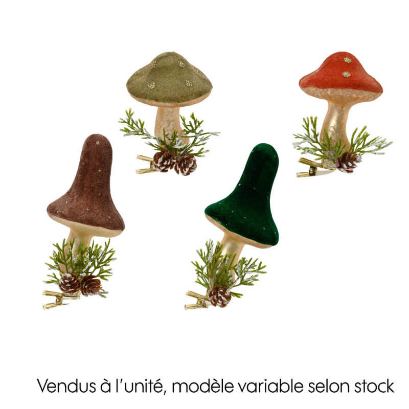 Champignon verre Ø6 - H. 7cm 4 coloris possibles