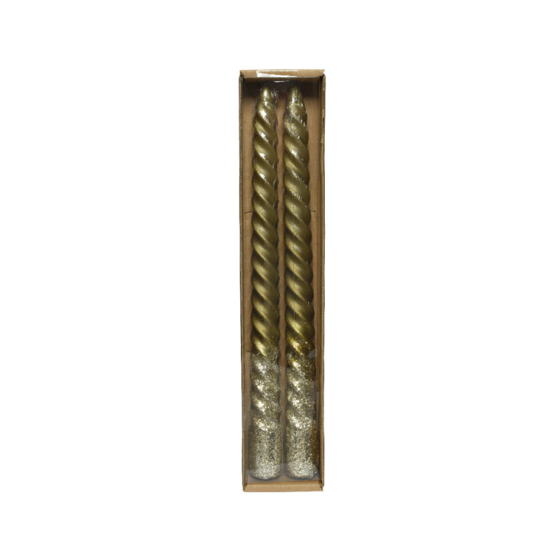 Bougie cire Ø2. 2 - H. 25cm Or Clair