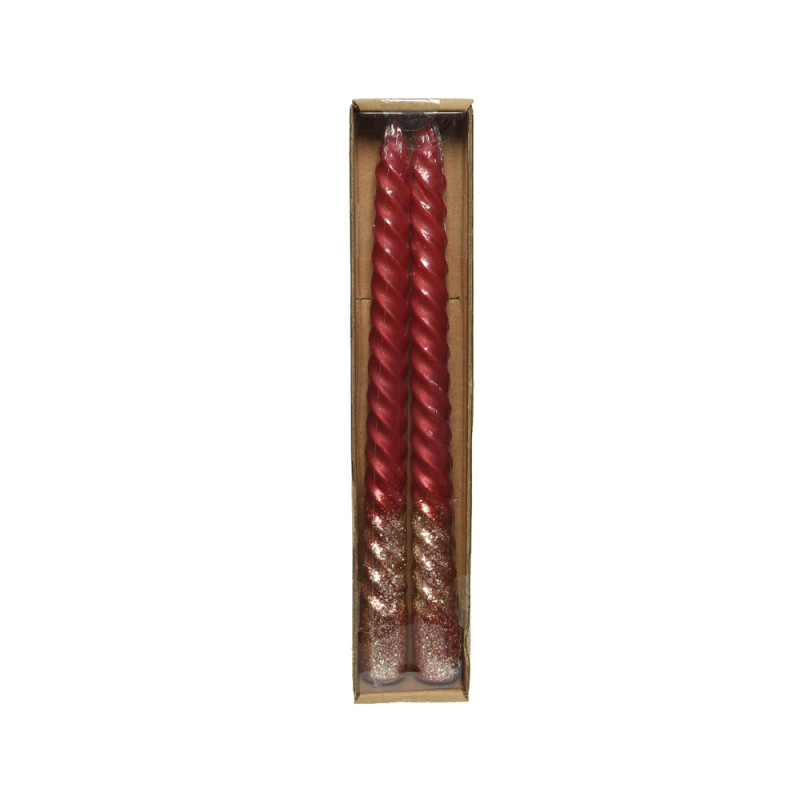 Bougie cire Ø2. 2 - H. 25cm Rouge Noël