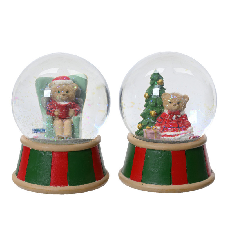 Boule à neige : ourson de Noël