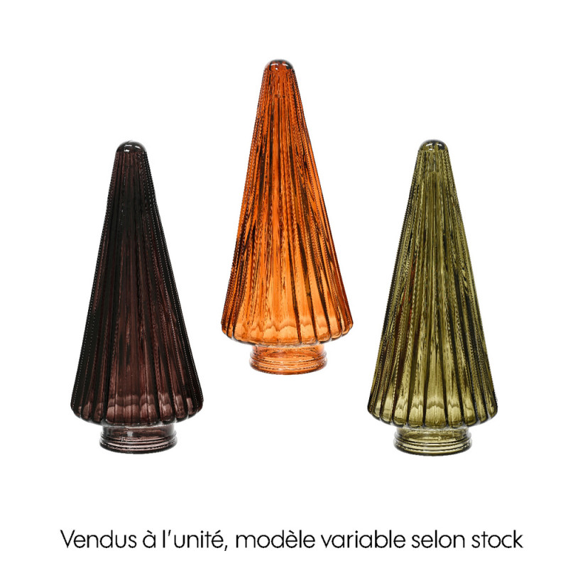 Sapin de Noël en verre - H. 19,5xD. 8,5cm
