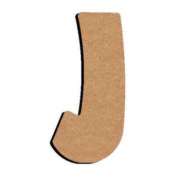 Forme en médium - Lettre majuscule J (8x3cm)