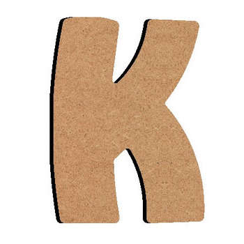 Forme en médium - Lettre majuscule K (8x5cm)