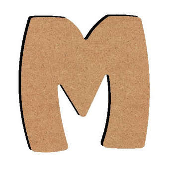 Forme en médium - Lettre majuscule M (8x7cm)