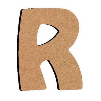 Forme en médium - Lettre majuscule R (8x6cm)