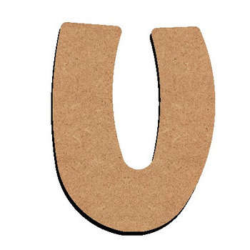 Forme en médium - Lettre majuscule U (8x6cm)
