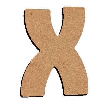 Forme en médium - Lettre majuscule X (8x6cm)