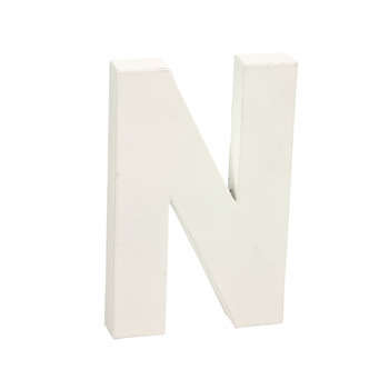 Lettre N, en papier mâché L. 20,5 cm