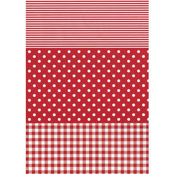 Feuille décopatch : vichy rayé pois noir