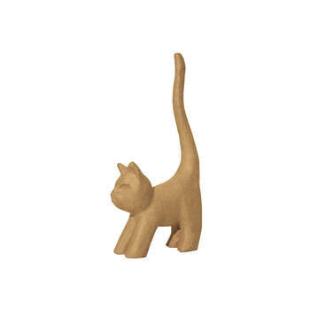 Chat avec une longue queue, en papier maché H. 32