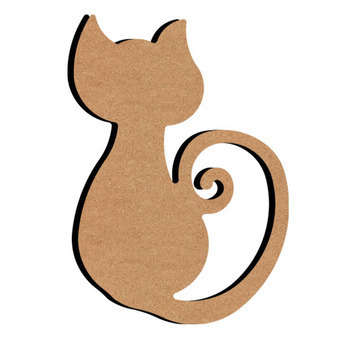 Forme en médium - Chat 14x10cm
