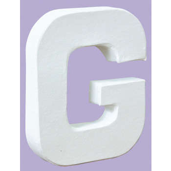 Lettre G, en papier mâché L. 12 cm