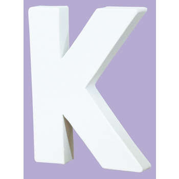 Lettre K, en papier mâché L. 12 cm