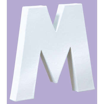 Lettre M, en papier mâché L. 12 cm