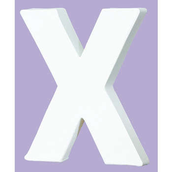 Lettre X, en papier mâché L. 12 cm