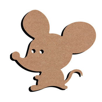 Forme en médium - Souris rigolote 15x14 cm