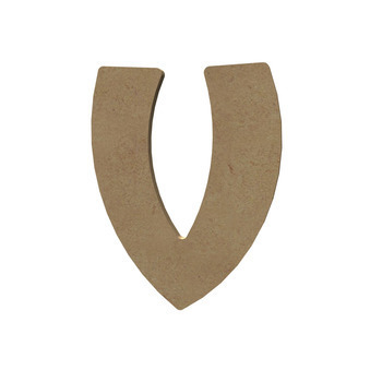 Forme en médium - Lettre majuscule V (15x12cm)