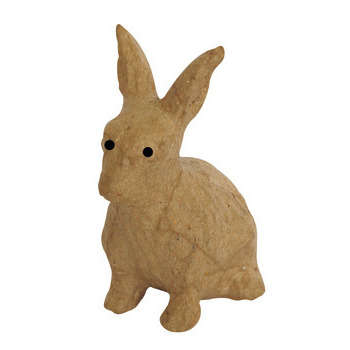Lapin assis, en papier maché H. 10,5 cm