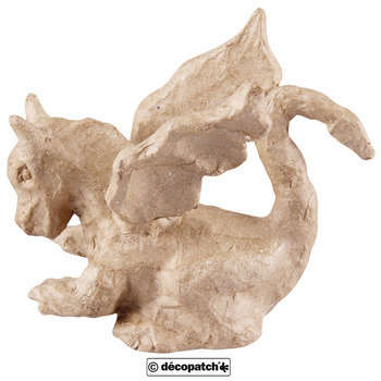 Petit dragon, en papier maché L. 12 cm