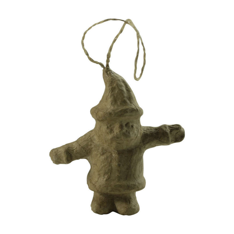 Petit Père Noël à suspendre, en papier mâché H. 8