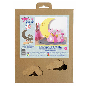Kit chats lune déco 3D : à décorer