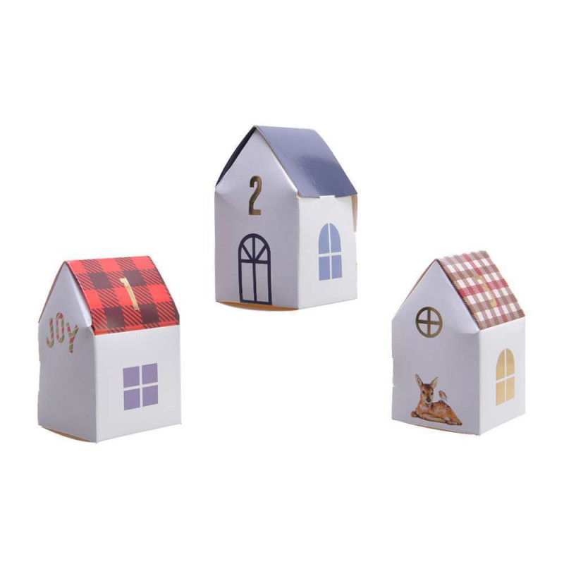 Calendrier de l'Avent papier maison 5x5x8 cm