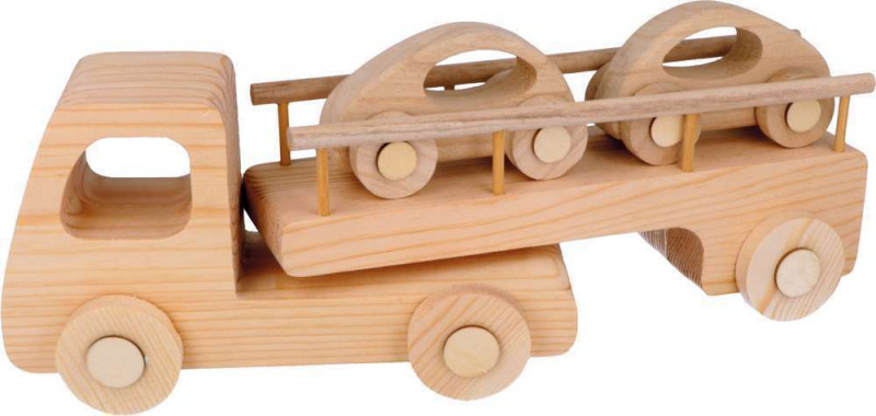 Camion porte-voitures en bois à décorer