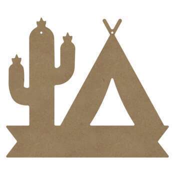 Support à décorer : Tipi Cactus prénom