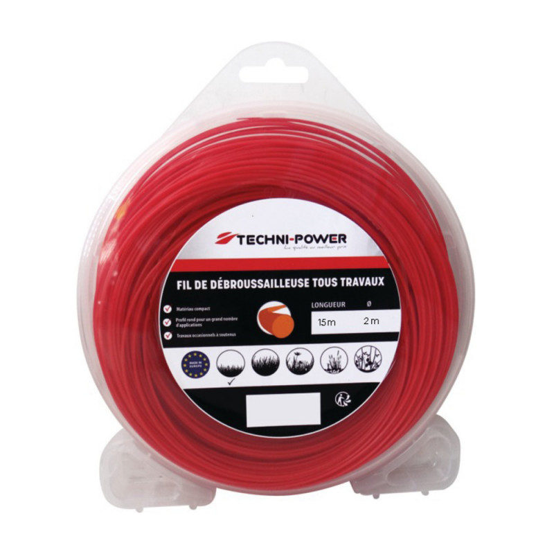 Fil de debroussailleuse rond ø 2 mm blister de 15m