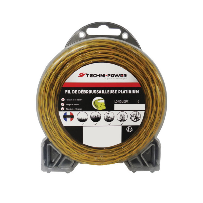 Fil de debroussailleuse torsade platinium ø 1,6 mm