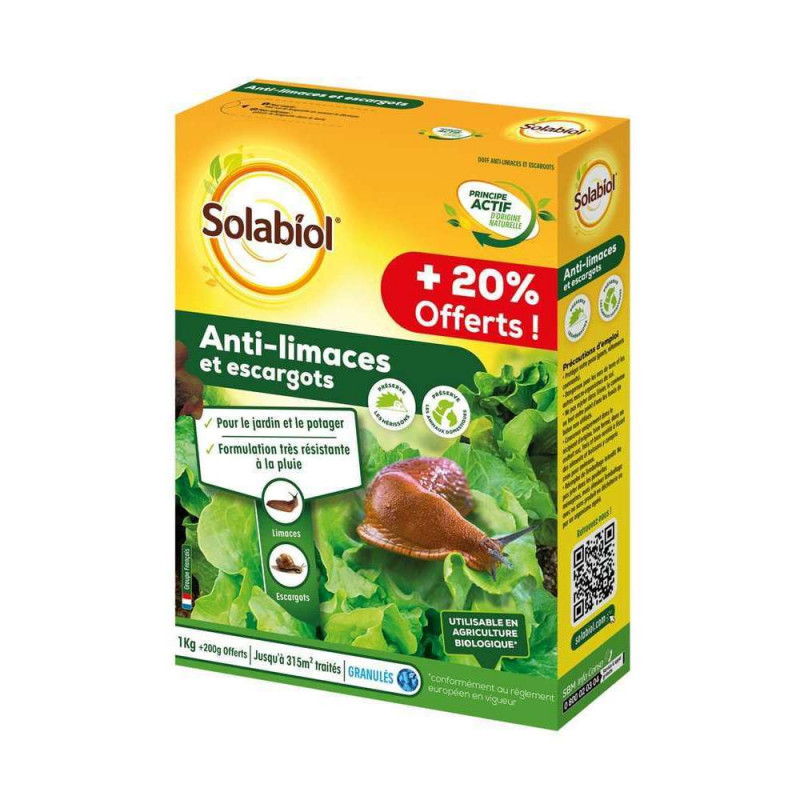 Anti-limaces et escargots 1 kg + 20% gratuit