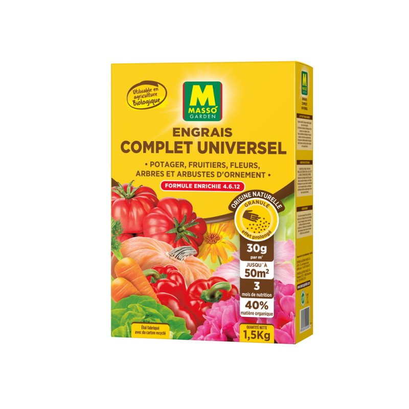 Engrais organo-minéral complet universel, formule