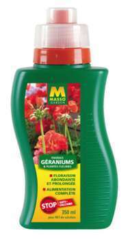 Engrais liquide géraniums et plantes fleuries