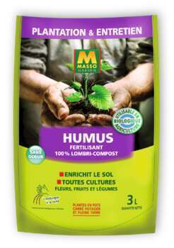 Humus fertilisant 100% lombri-compost 3 L UAB