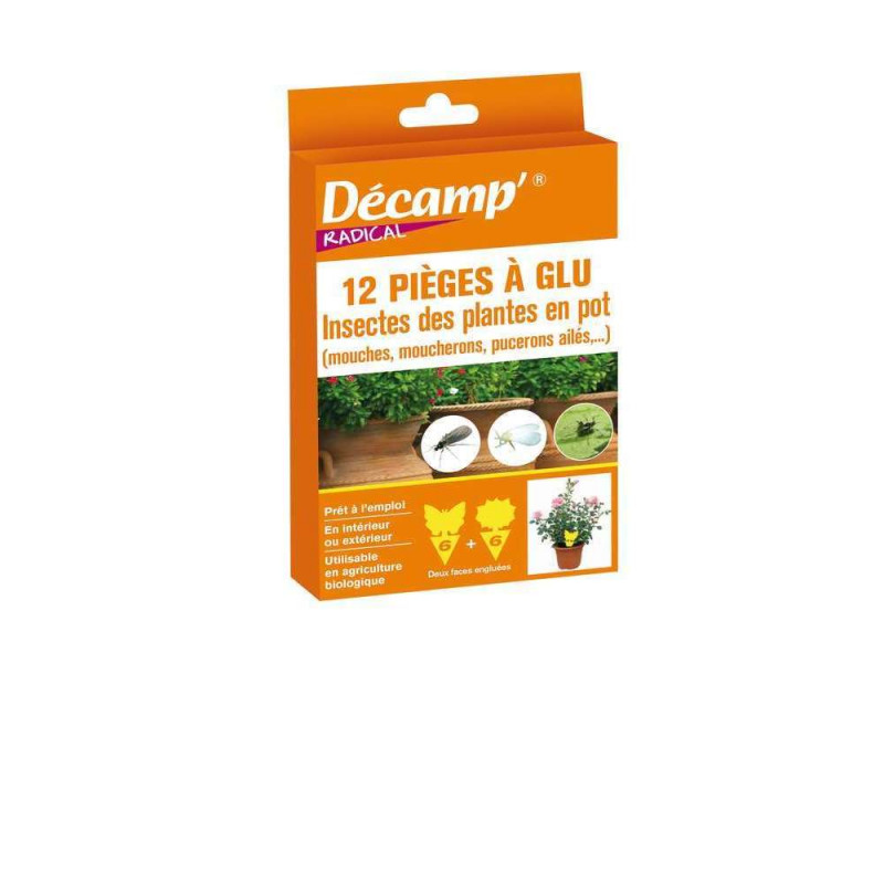 Pièges à glu, insectes des plantes en pot - 12 piè