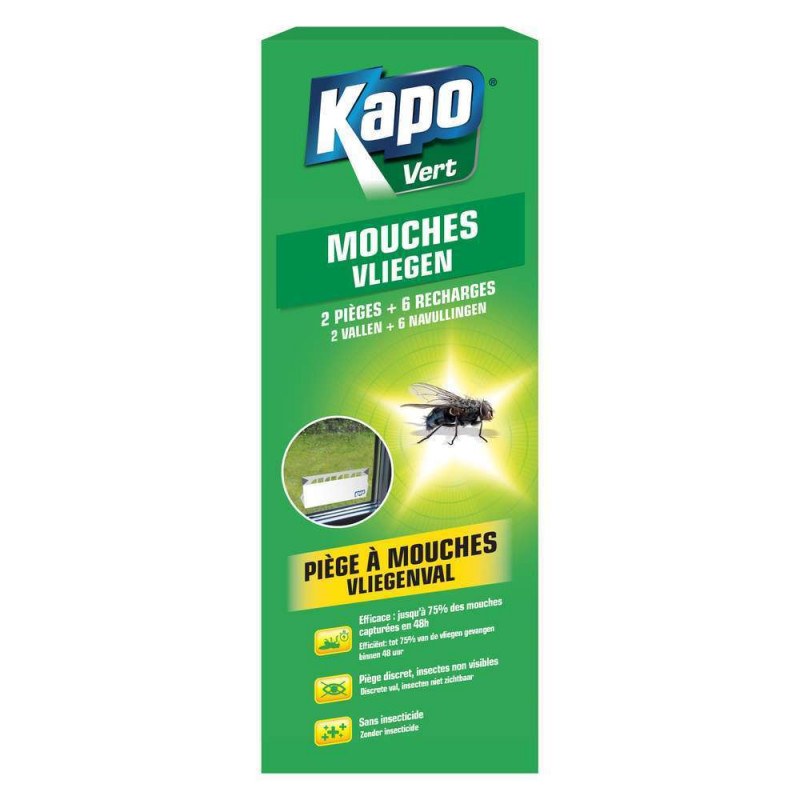 Piège à mouches x2 + 6 recharges