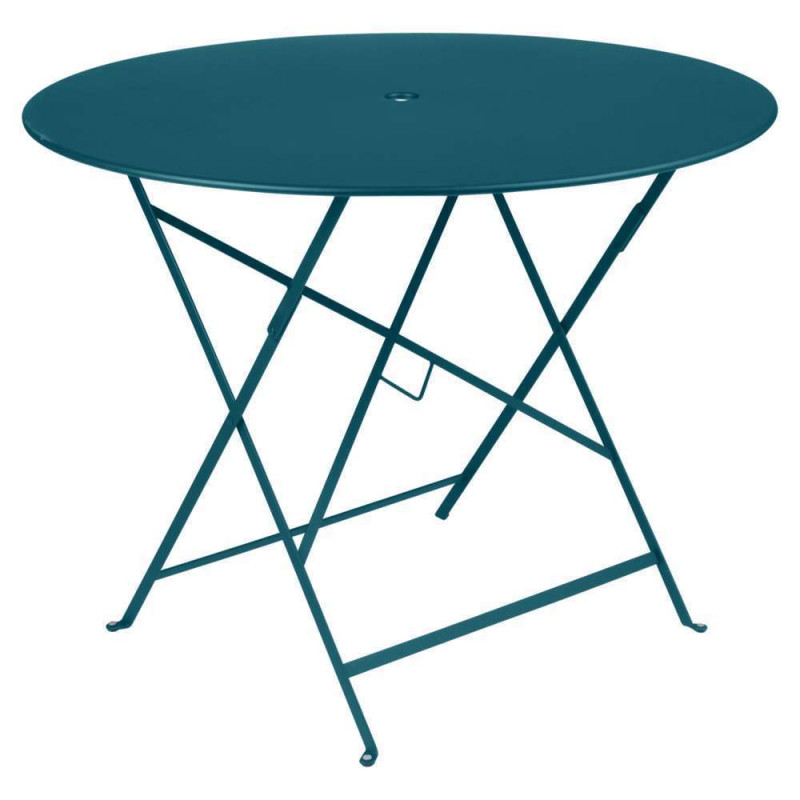 Table bistro : acier bleu d.96cm