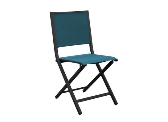 IDA CHAISE PLIANTE ALU/TPEP - GRAPHITE/BLEU