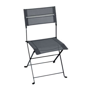 Chaise pliante LATITUDE en acier et toile gris car