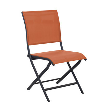 Chaise pliante Élégance : gris/paprika