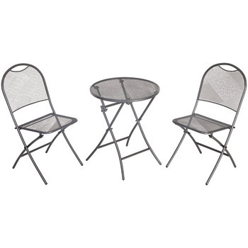 Set café latte, 2 chaises + 1 table, métal