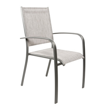 Fauteuil empilable Aries gris mat/beige chiné