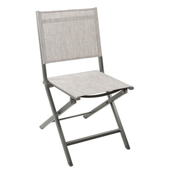 Chaise pliante ERIS en aluminium et toile beige ch